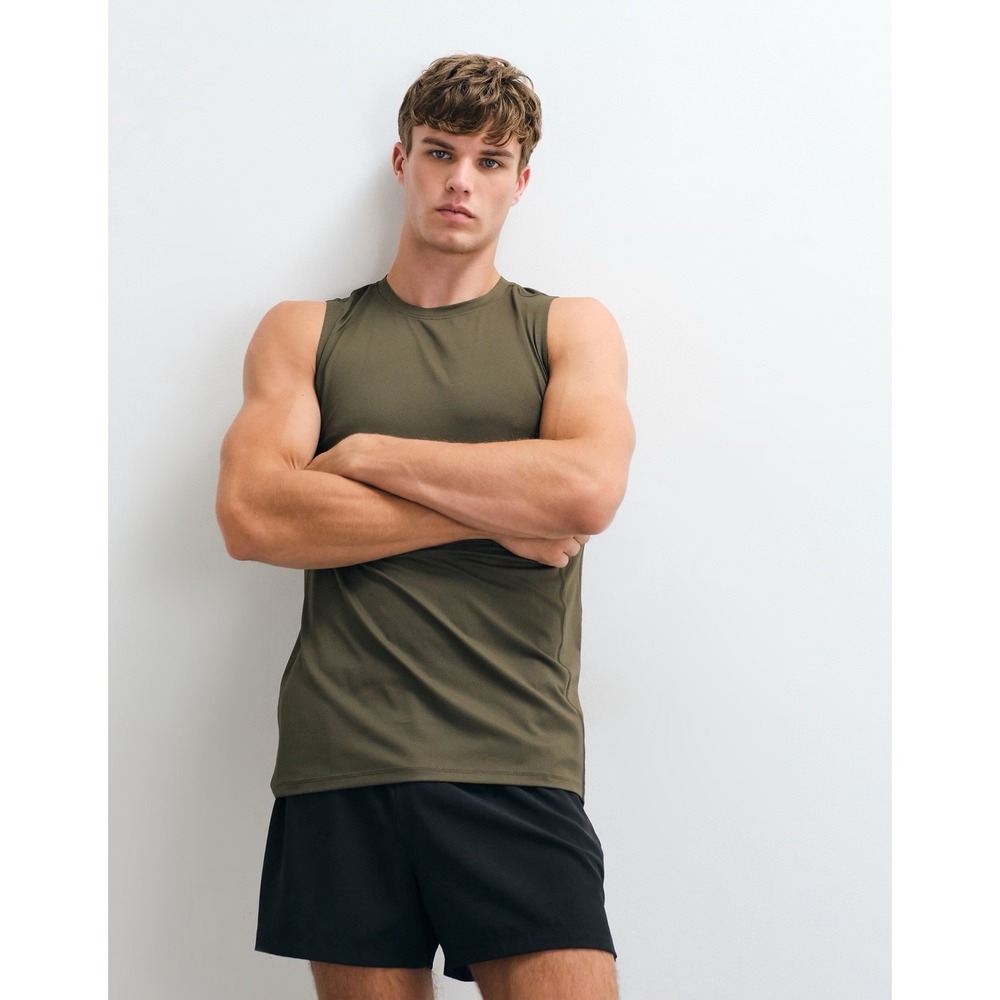 ASOS 4505 Icon quick dry mesh training tank in khaki Size M NWT